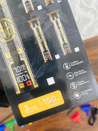 (Made in Korea 🇰🇷) Stainless LCD Display Electric Trimer 3 Hours Battery