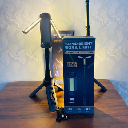 8500Lumens (50000mAh Battery) IPX7 Waterproof, Telescoping Tripod, 3 Brightness Modes & Flashlight for Camping, Workshops, Emergencies