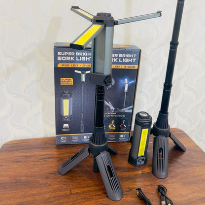 8500Lumens (50000mAh Battery) IPX7 Waterproof, Telescoping Tripod, 3 Brightness Modes & Flashlight for Camping, Workshops, Emergencies