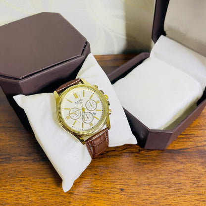 CASIO WR 50M-9A White Gold Watch For Men's Analog Stainless Steel (Japan 🇯🇵 Lot)